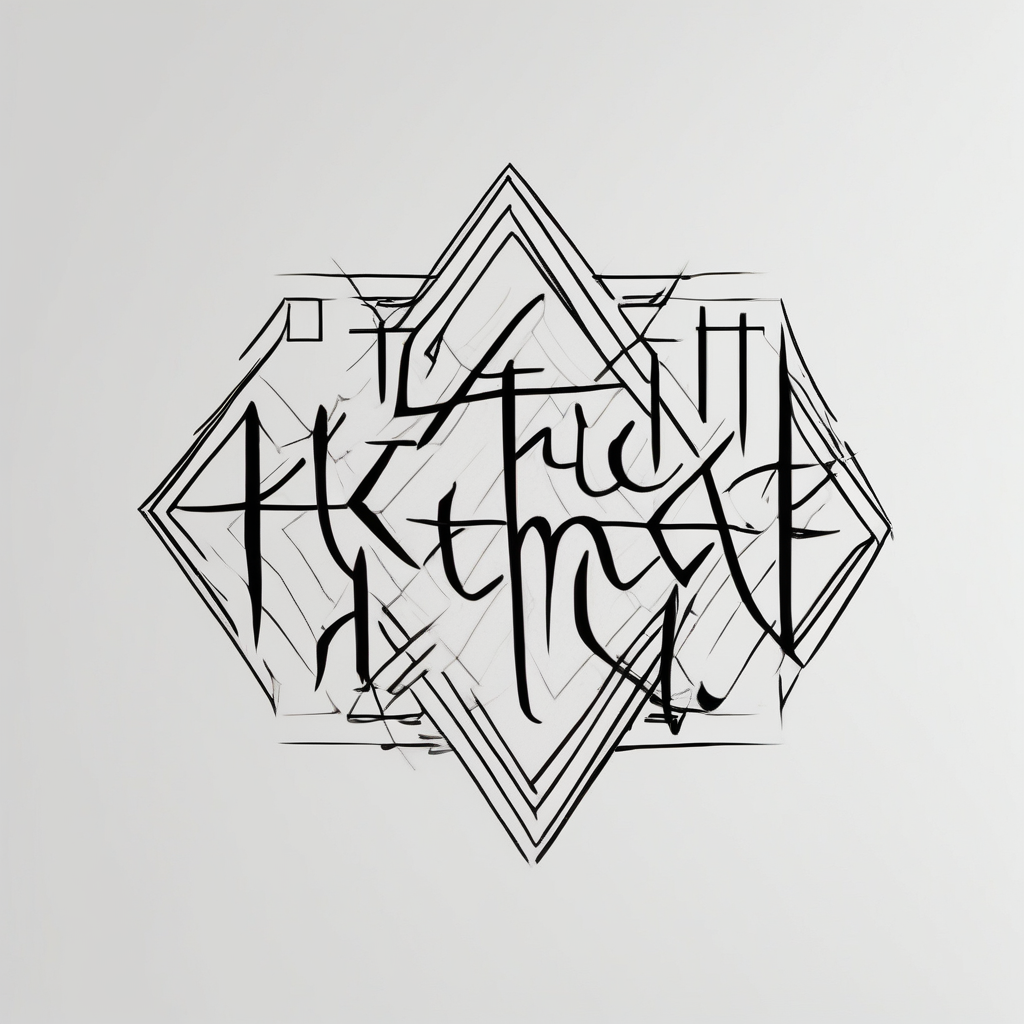 Fine line dainty cursive tattoo with the saying “let them & let me” second skin tattoo, AI-generated Geometric tattoo design